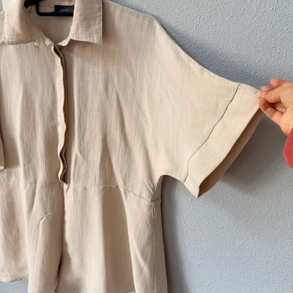 Vici Cream Casual Button Down Jumpsuit Romper - Picture 4 of 10